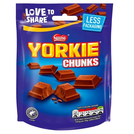 Yorkie Milk Chunks Pouches 8x100g