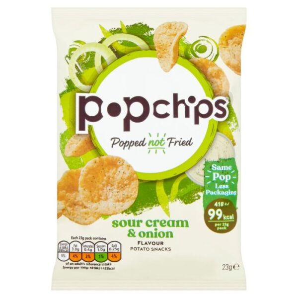 Popchips Sour Cream & Onion 24x23g