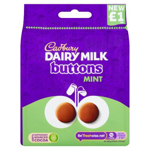Cadburys Diary Milk Mint Buttons 10x95g PMP £1