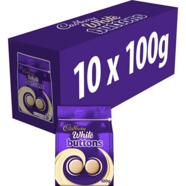 ***** Cadburys WHITE Giant Buttons 10x100g *****