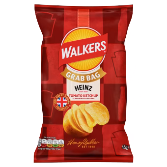 Walkers Grab Bag Heinz Tomato Ketchup 32x45g