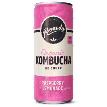 Remedy Kombucha Raspberry Lemonade 12x250ml