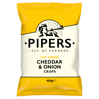 Pipers Crisps Lye Cross Cheddar & Onion 24x40g