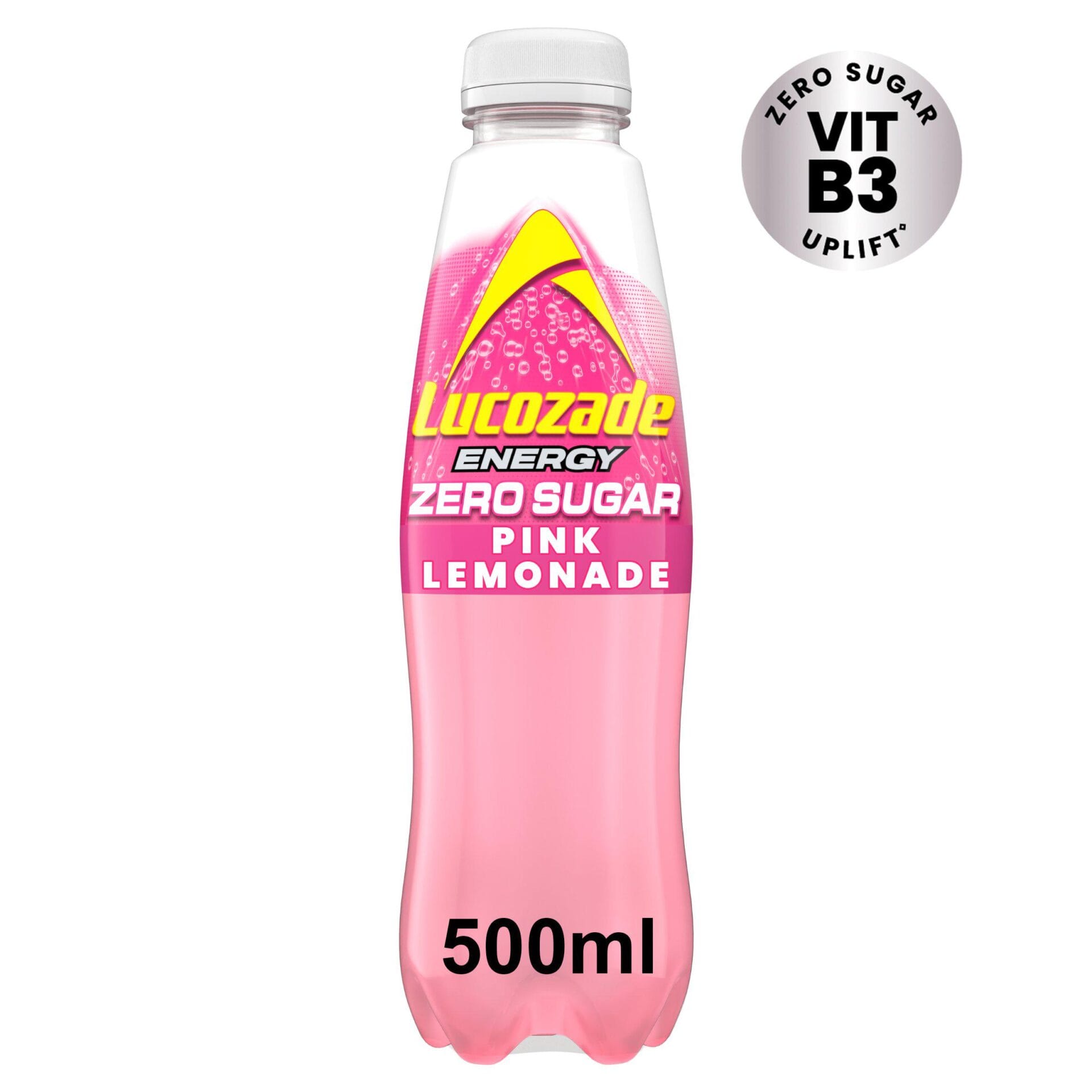 Lucozade Energy Pink Lemonade Zero Sugar 12x500ml