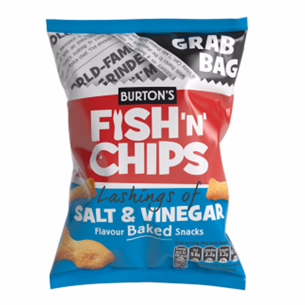 Burtons Fish N Chips Salt & Vinegar Grab Bag 30x40g