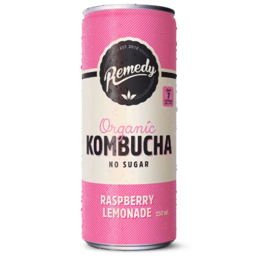 Remedy Kombucha Raspberry Lemonade 12x250ml
