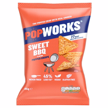 PopWorks BBQ Popped Crisps 18x28g