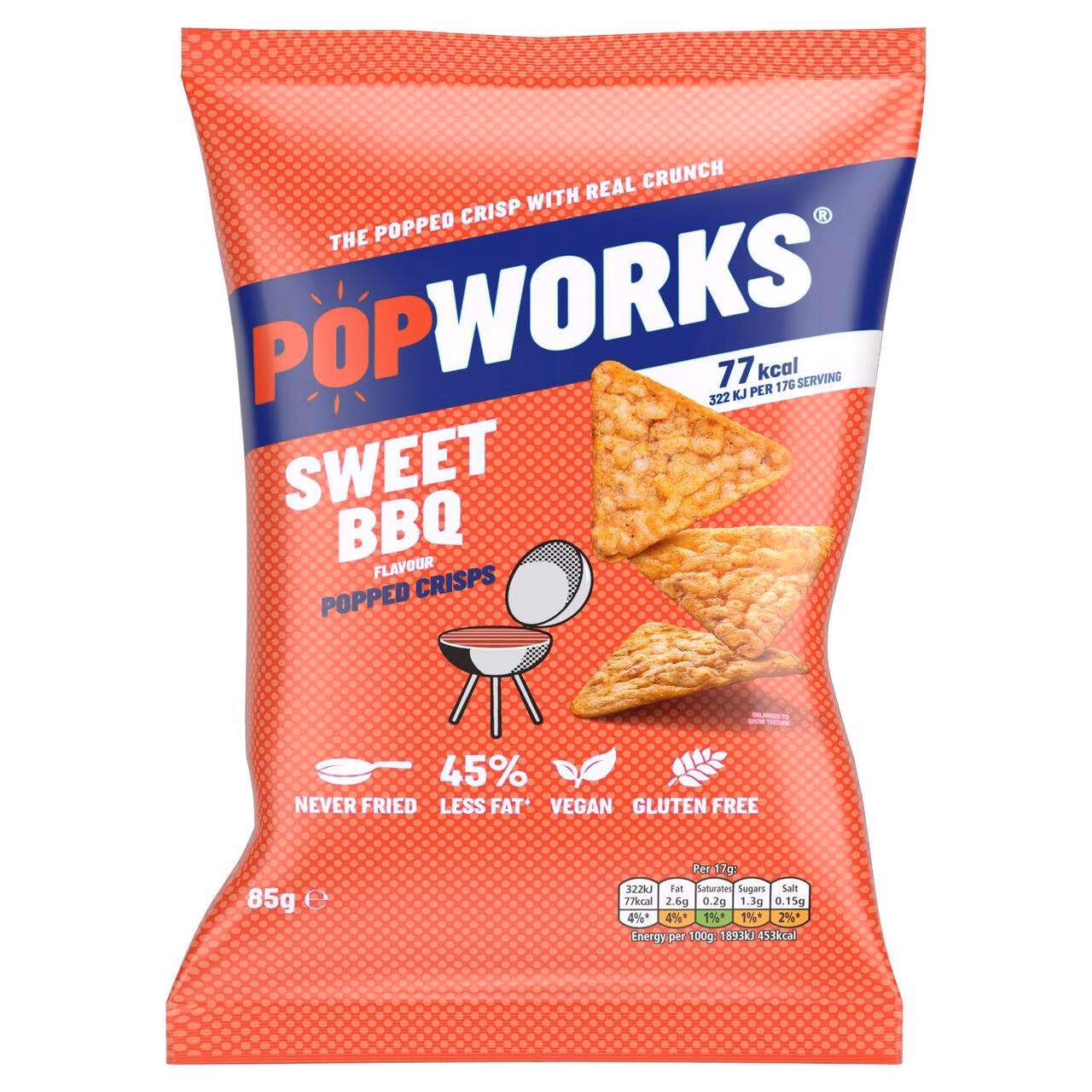 PopWorks BBQ Popped Crisps 18x28g