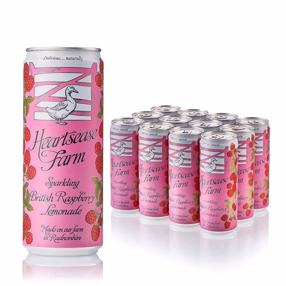 Heartsease Farm Sparkling Raspberry Lemonade 12x330ml Cans