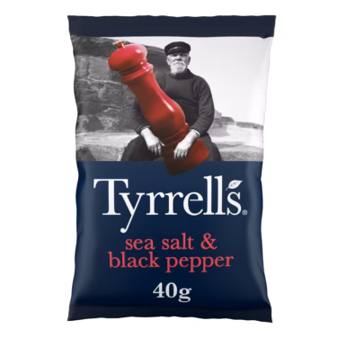 Tyrrells Sea Salt & Black Pepper 24x40g