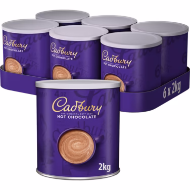 Cadburys Drinking Chocolate 6x2kg Tub (Add MILK)