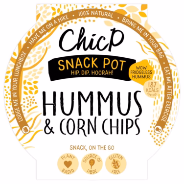 ChicP PLAIN Hummus & Breadstick Snack Pot 12x50g