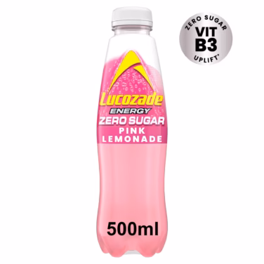 Lucozade Energy Pink Lemonade Zero Sugar 12x500ml