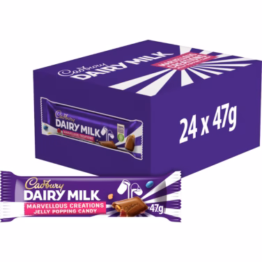 Cadburys Dairy Milk Marvellous Creations Jelly Popping Candy 24x47g