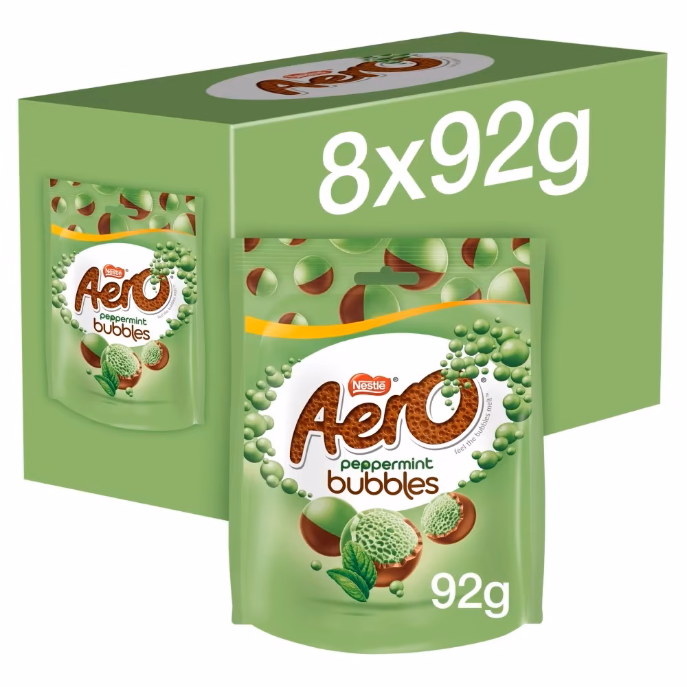 Aero Peppermint Bubbles 8x92g Sharing Pouch