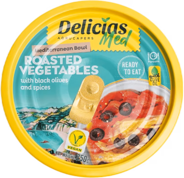 Delicias Med Roasted Vegetables, Black Olives & Spices 8x425ml
