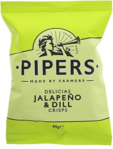 Pipers Crisps Jalapeno & Dill 24x40g